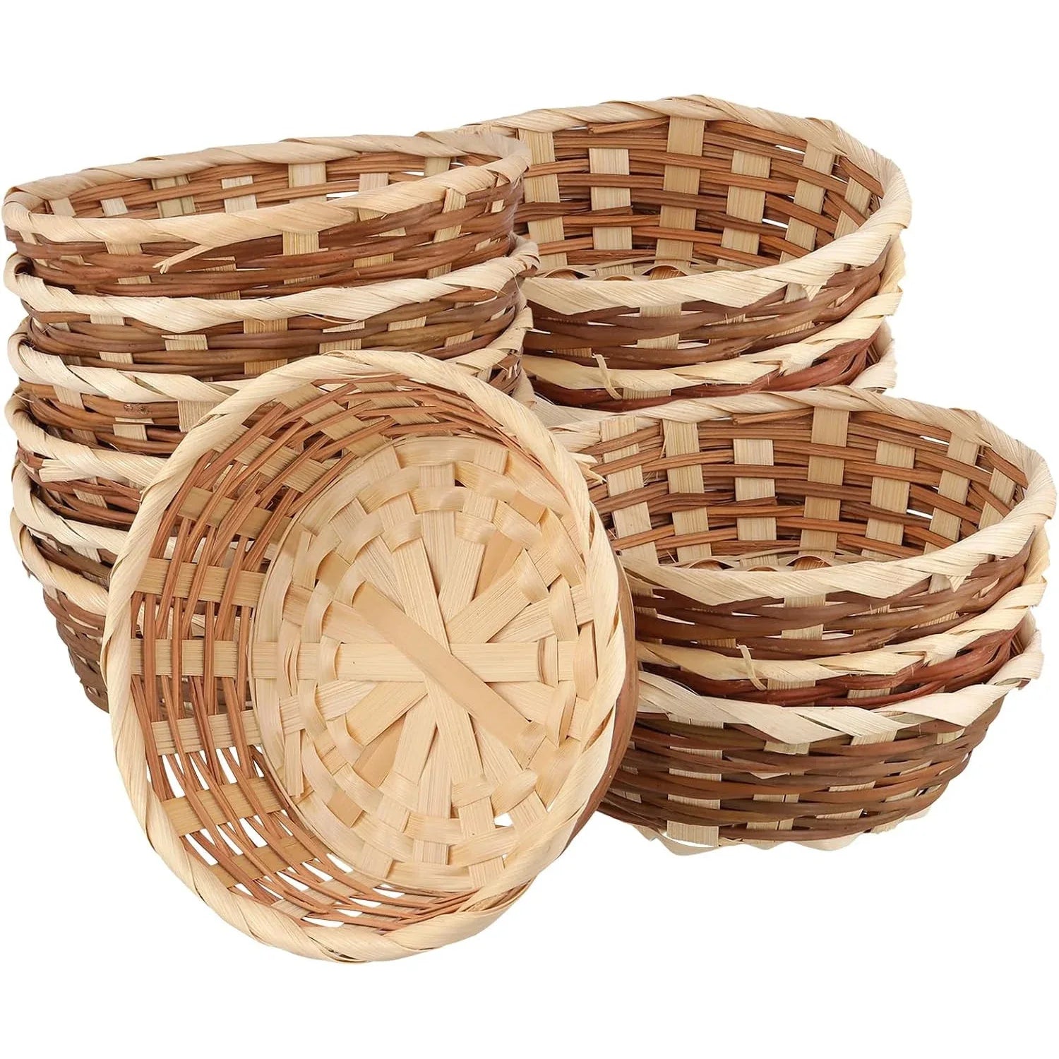 15 Small Bamboo Bread Baskets – 17cm Round Gift Set - Gomix Brands Outlet